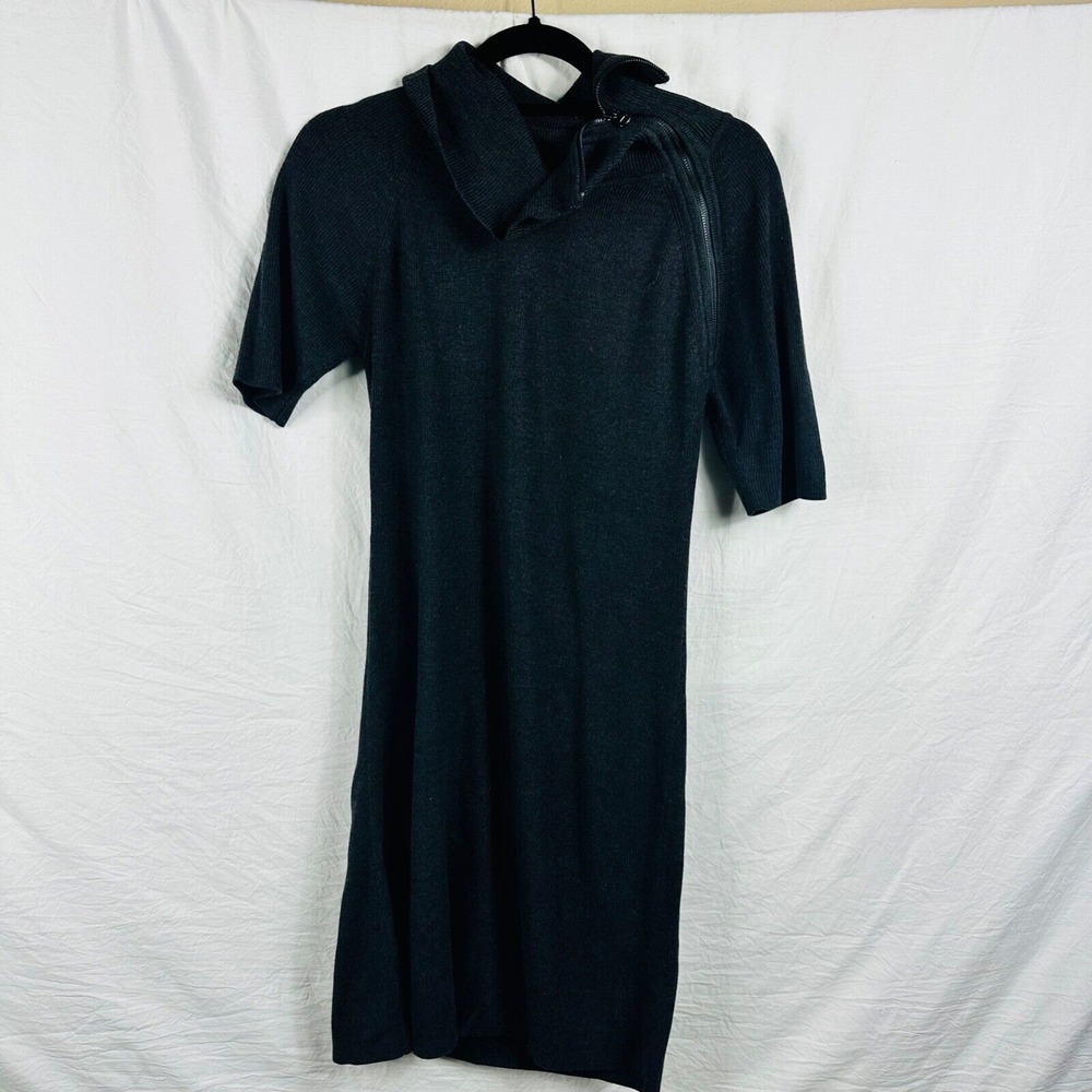 Calvin Klein Sweater Dress S Gray Cowl‎ Neck